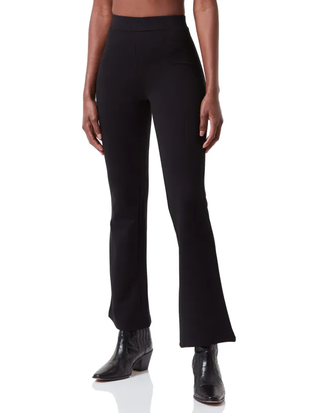 Only Jdypretty pantaloni flare donna jersey elastico nero