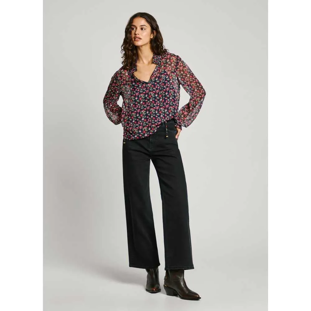 Pepe Jeans Octavia Camicia Donna Blu Dulwich Blue M Fluida