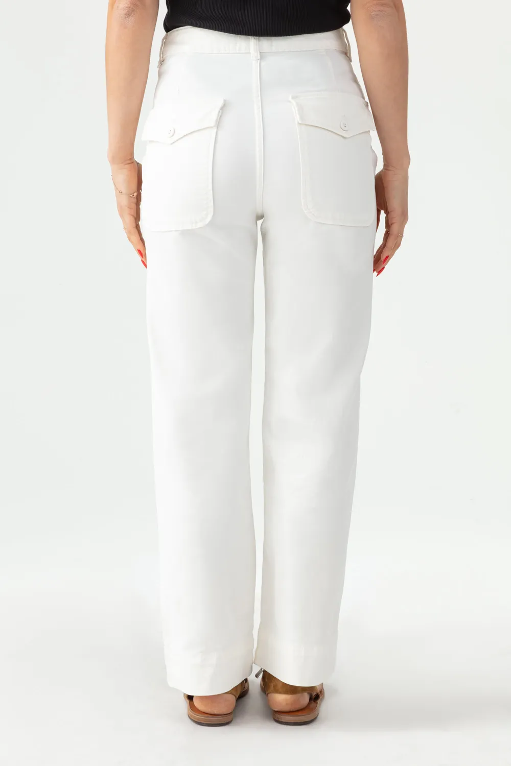 Acquaverde Paltrow pantalone 7/8 off white vita alta