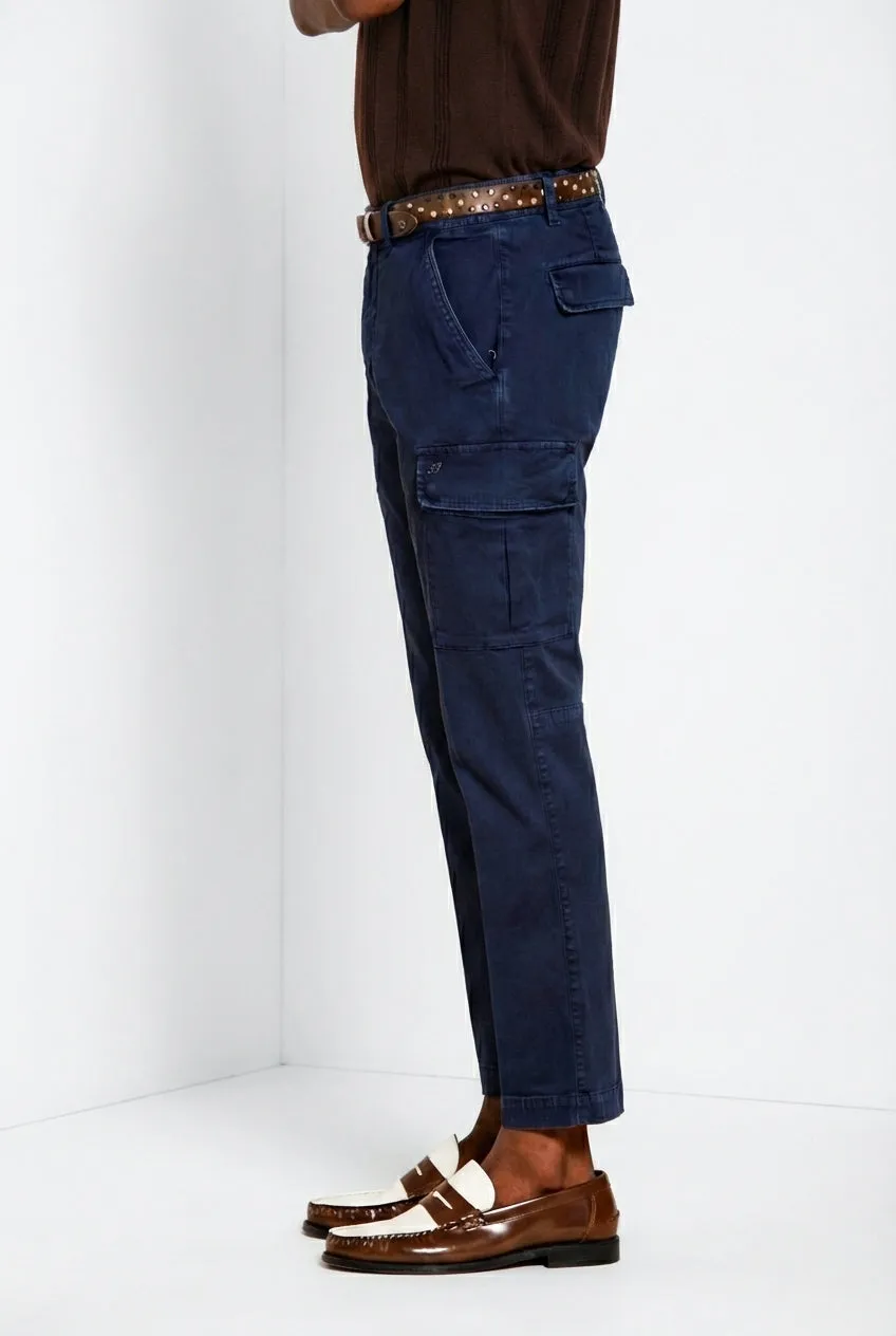 Mason's Chile pantalone cargo blu navy extra slim