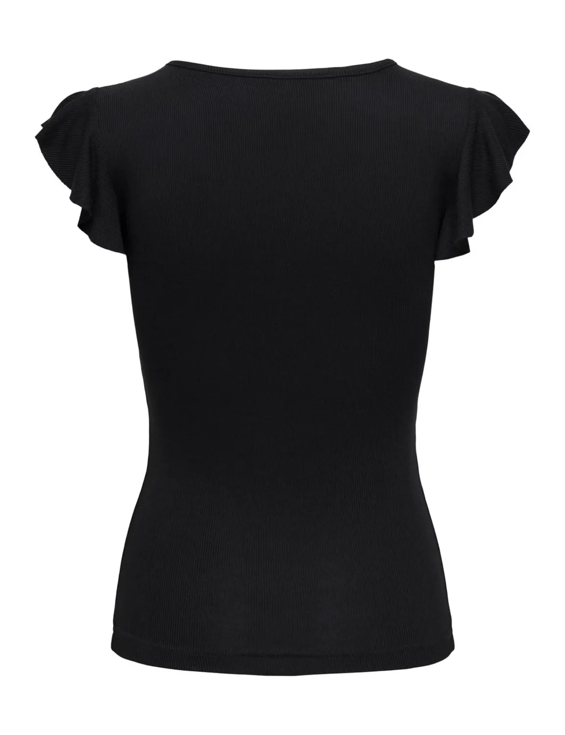 Only Onlmay Life top donna nero scollo V con volant