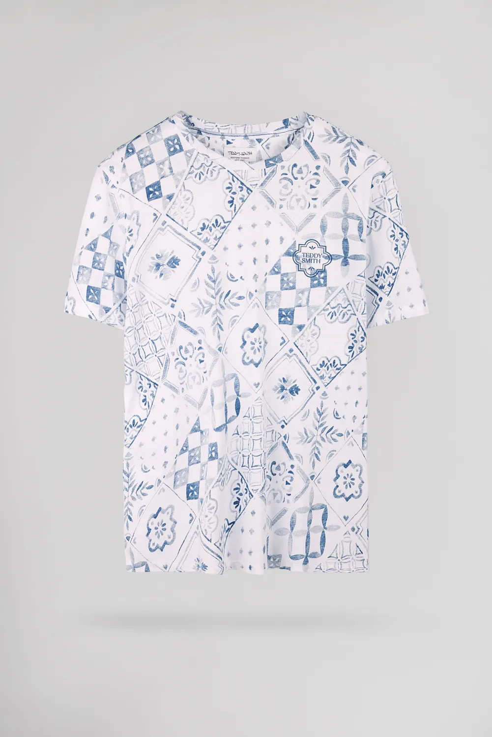 Teddy Smith T-Areski MC t-shirt bianca floreale uomo