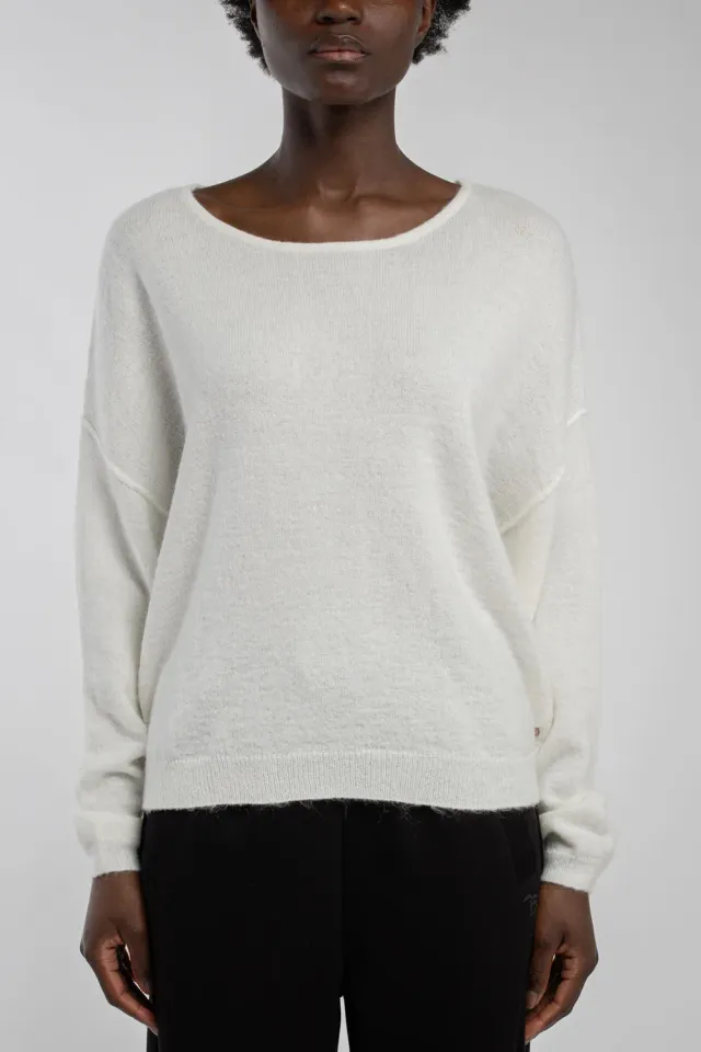 Teddy Smith P-Petille maglione mohair middle white