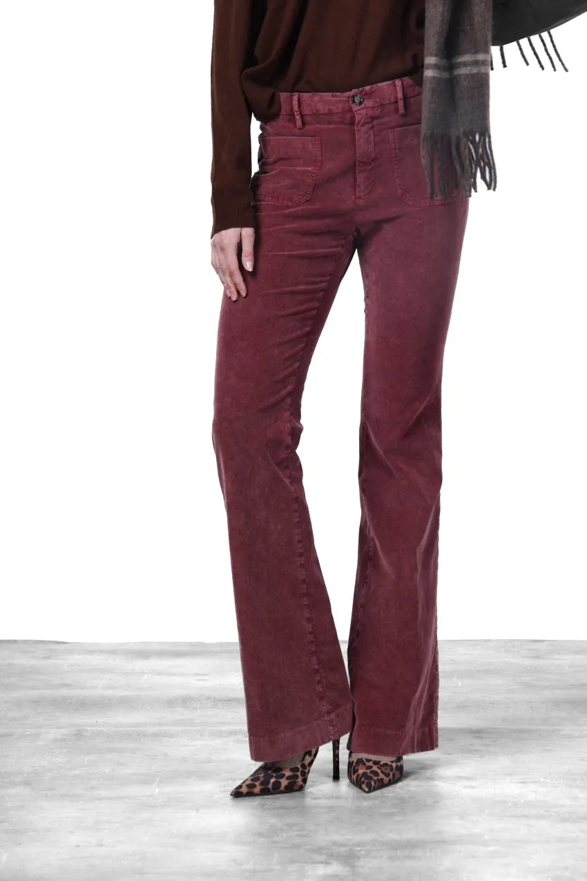 Mason's New York Flare pantalone chino donna mosto velluto slim