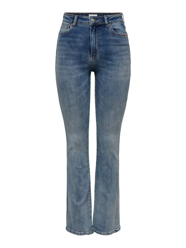 Only Onlmila jeans donna flare vita alta blu