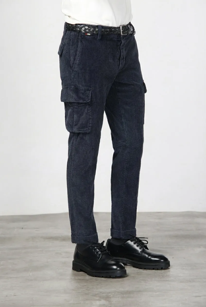 Mason's Chile Pantalone Cargo Velluto Blu Notte Regular