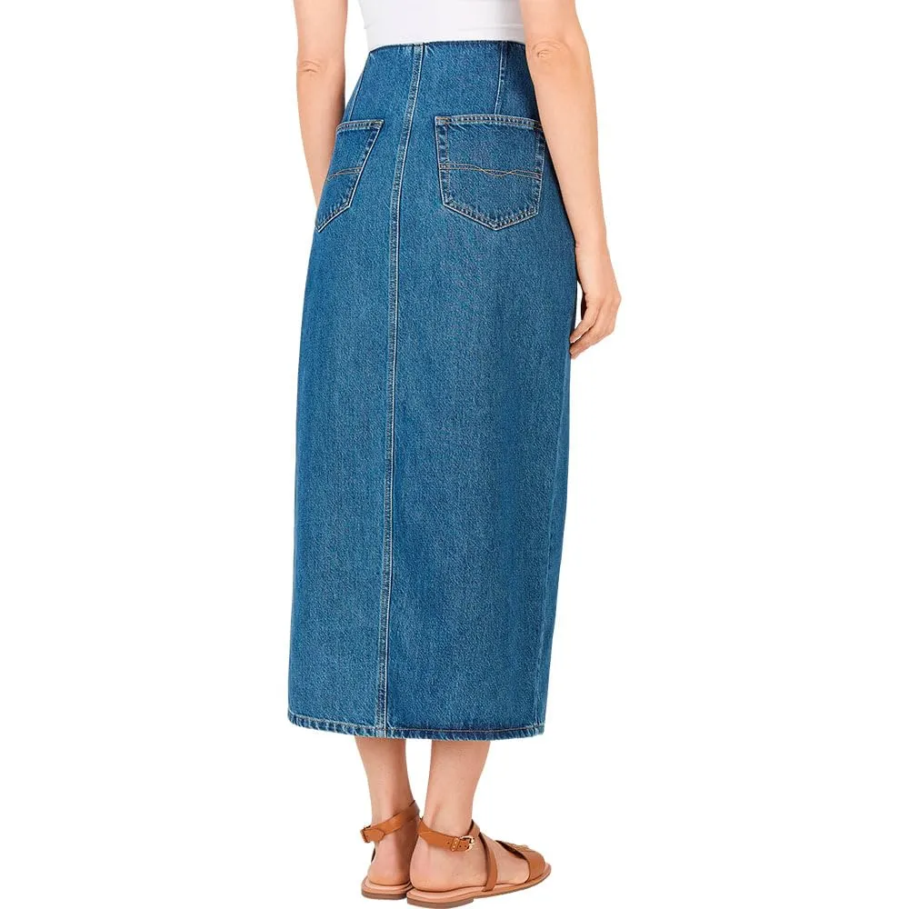 Pepe Jeans Midi Skirt Gonna Donna L Denim Blu Scuro spacco