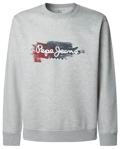 Pepe Jeans Trey Crew felpa uomo blu M logo petto