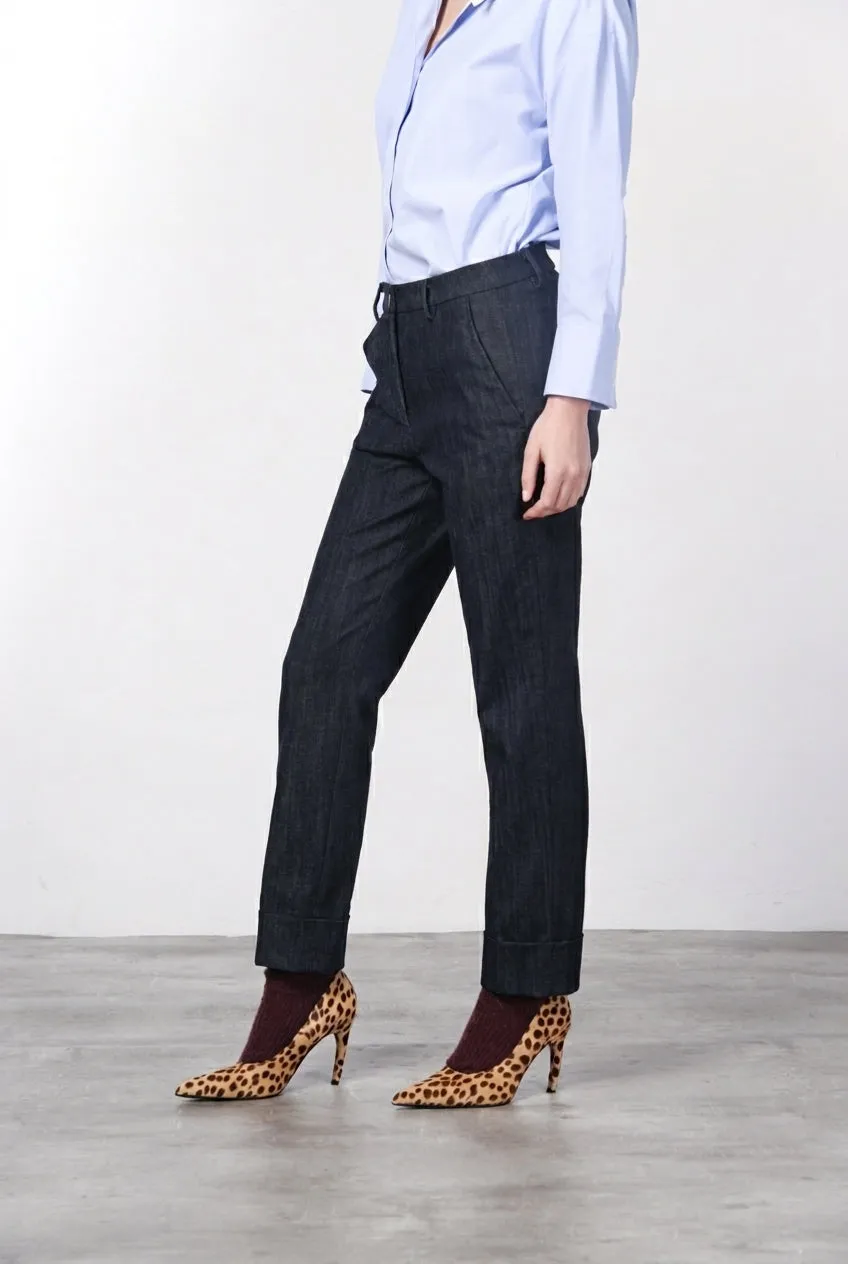 Mason's New York Carrot chino donna denim blu navy