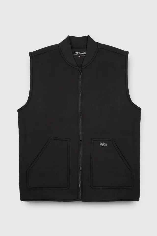 Teddy Smith G-Ryse Zip Gilet Uomo Nero Neoprene