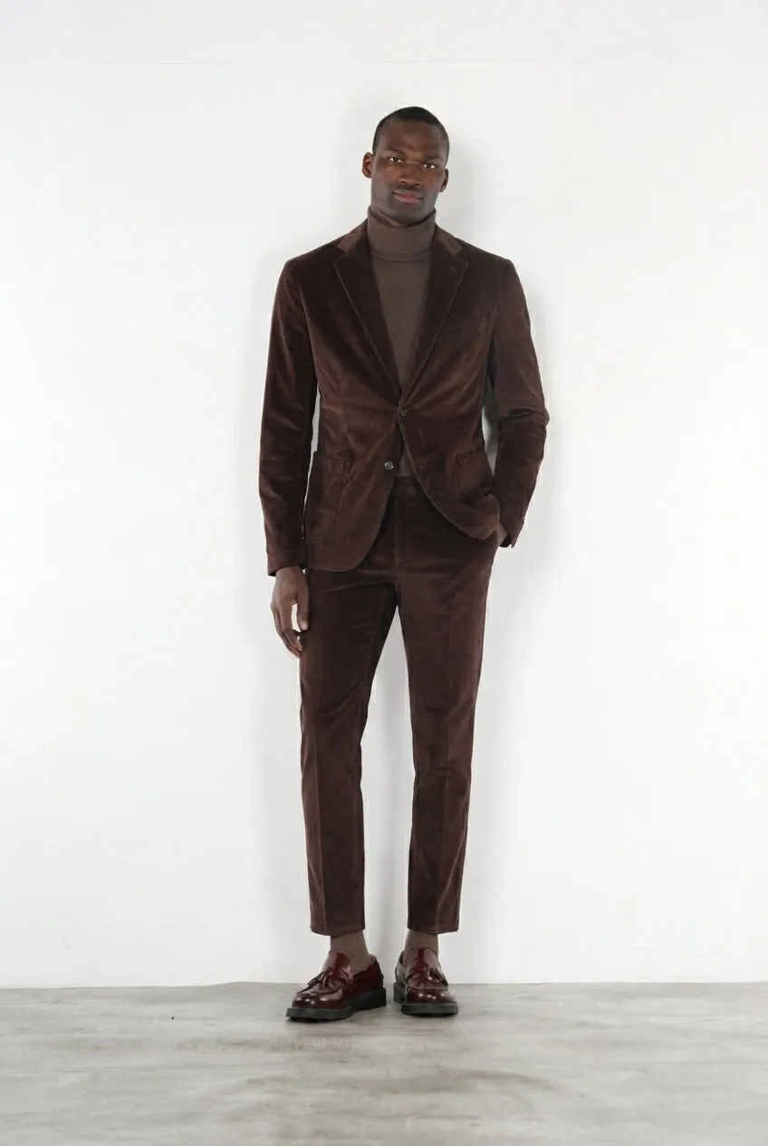 Mason's Tiziano blazer uomo vinaccia velluto