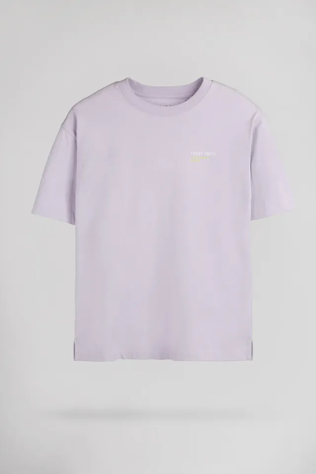 Teddy Smith T-Diego MC JR T-Shirt Lavanda Bimbo