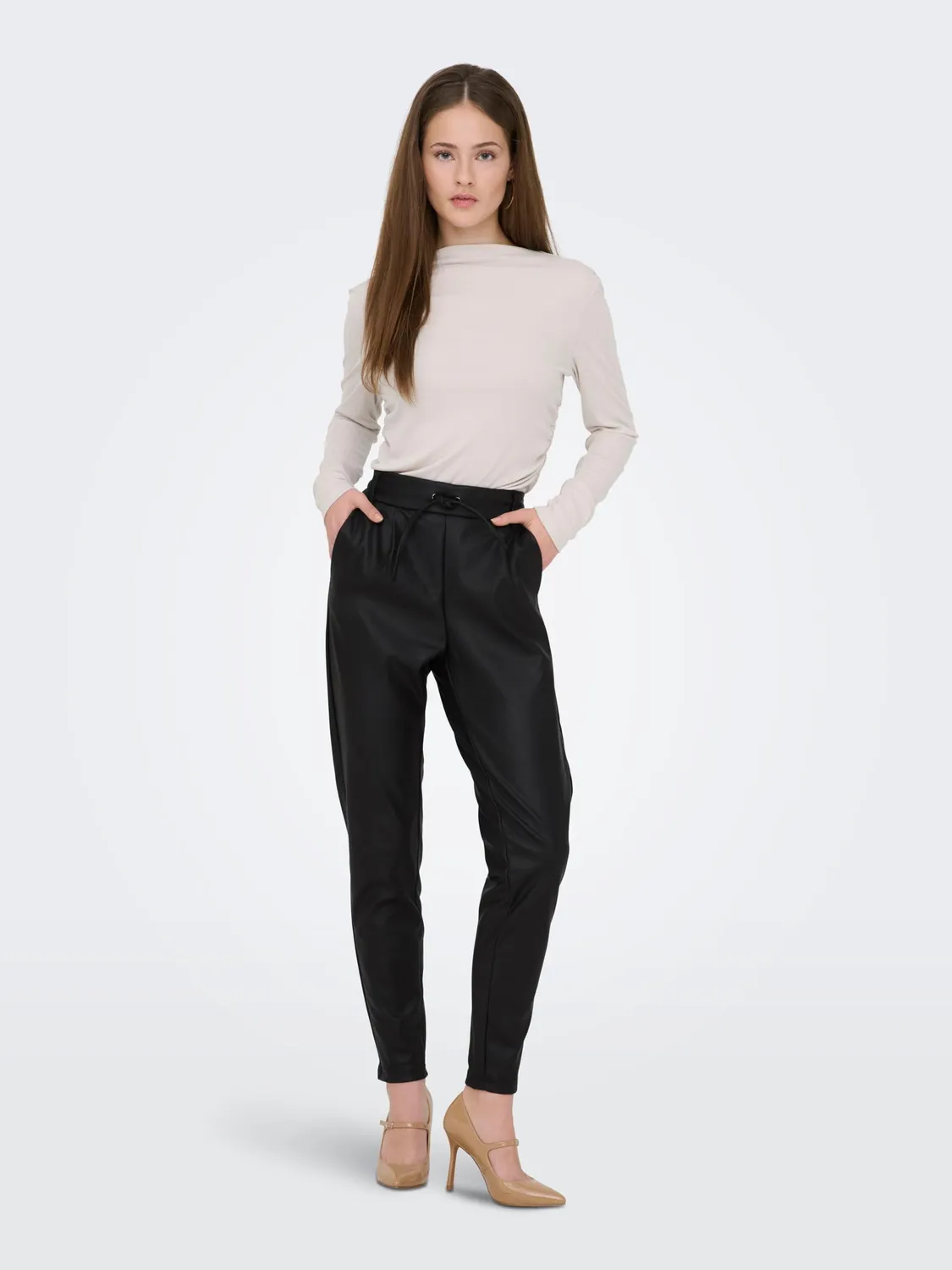 Only Onlpoptrash pantaloni donna coated nero M