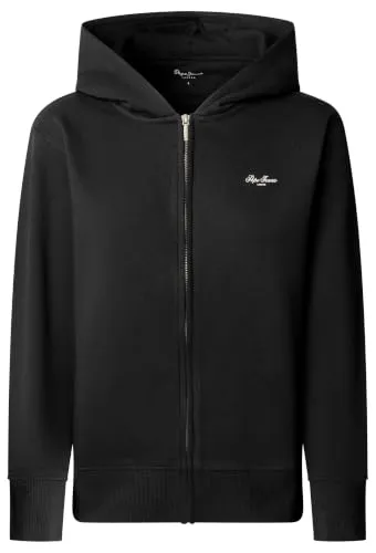 Pepe Jeans Center Logo Zip felpa donna nero zip S-M-XL