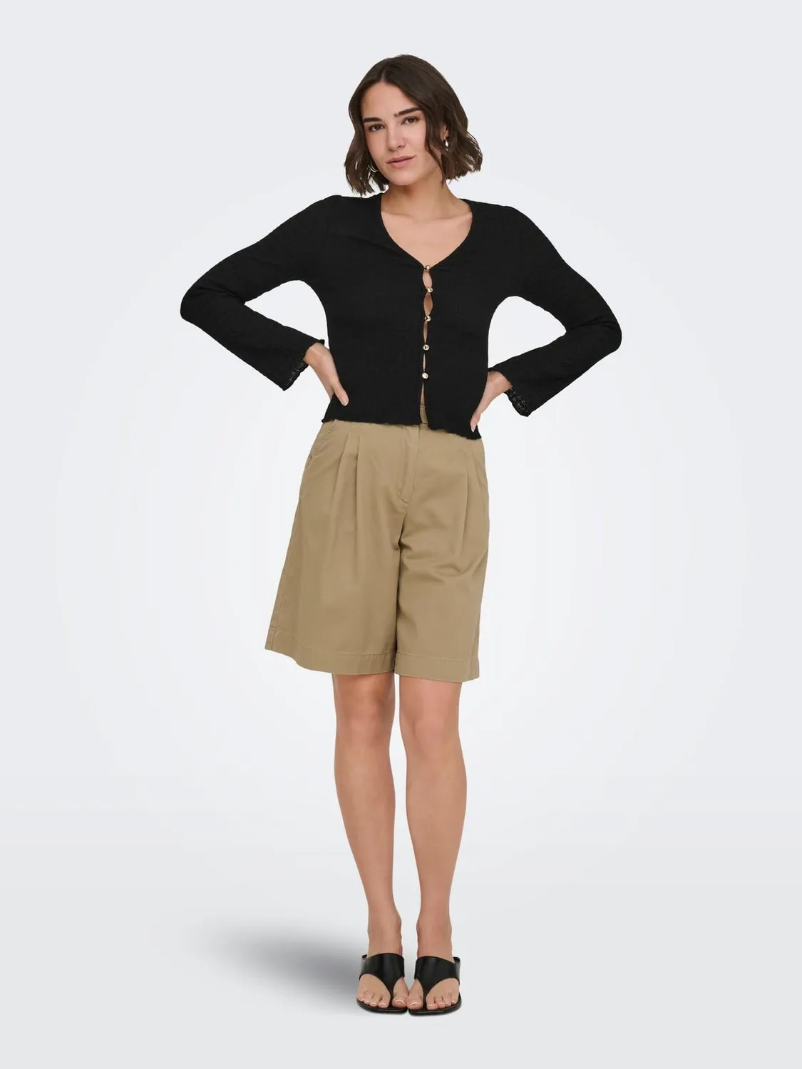 ONLY Onlilse cardigan nero donna maglione leggero