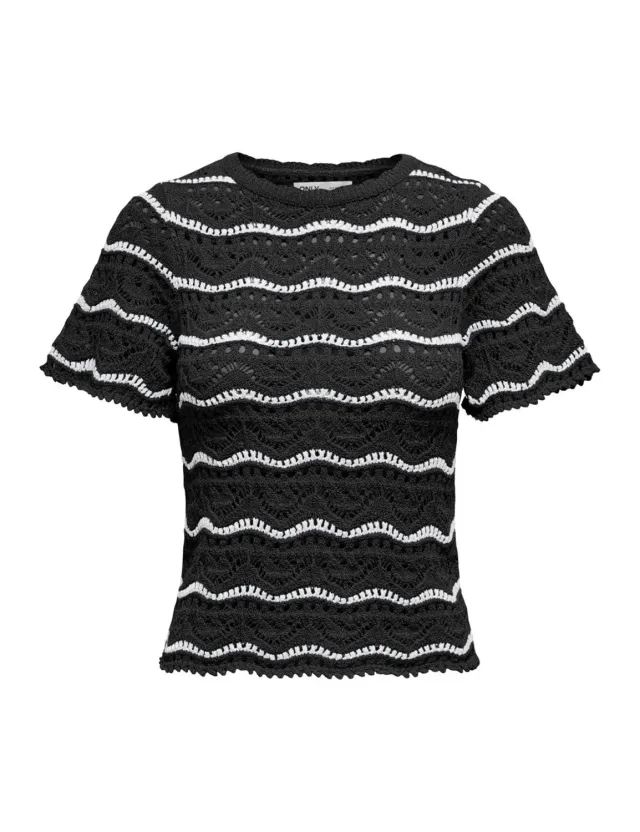 ONLY Onlannasofia Maglia Donna Manica Corta Righe