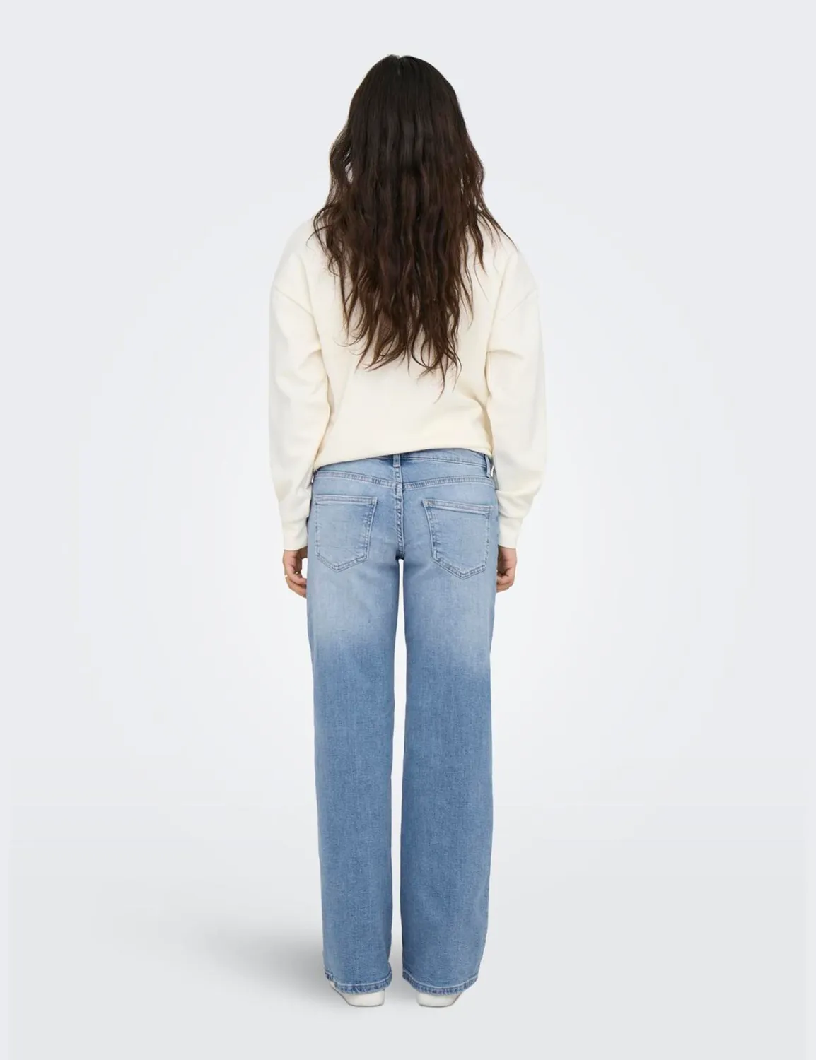 ONLY Onljudy jeans straight vita bassa taglia S denim