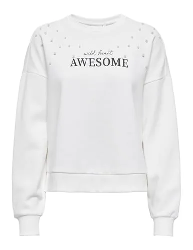 ONLY Onljenna L/S O-Neck EMB Box felpa M ricamata