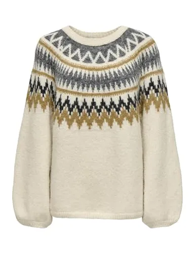 ONLY Onlreykja Maglia Girocollo L Grigio Melange