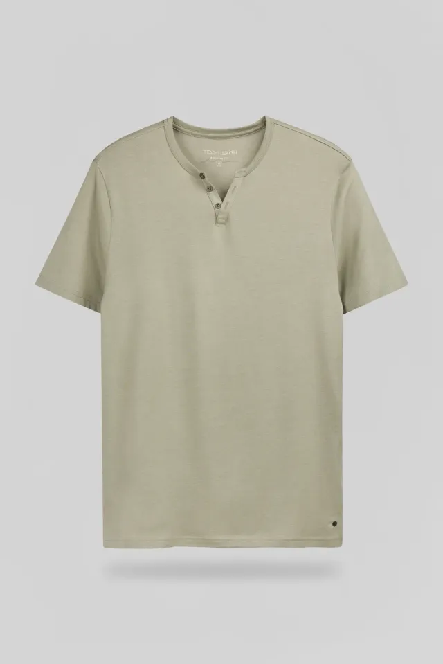 Teddy Smith T-Gianni MC T-shirt Uomo Kaki Bleach