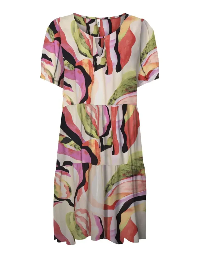 ONLY Onlnova Thea vestito donna fantasia manica corta