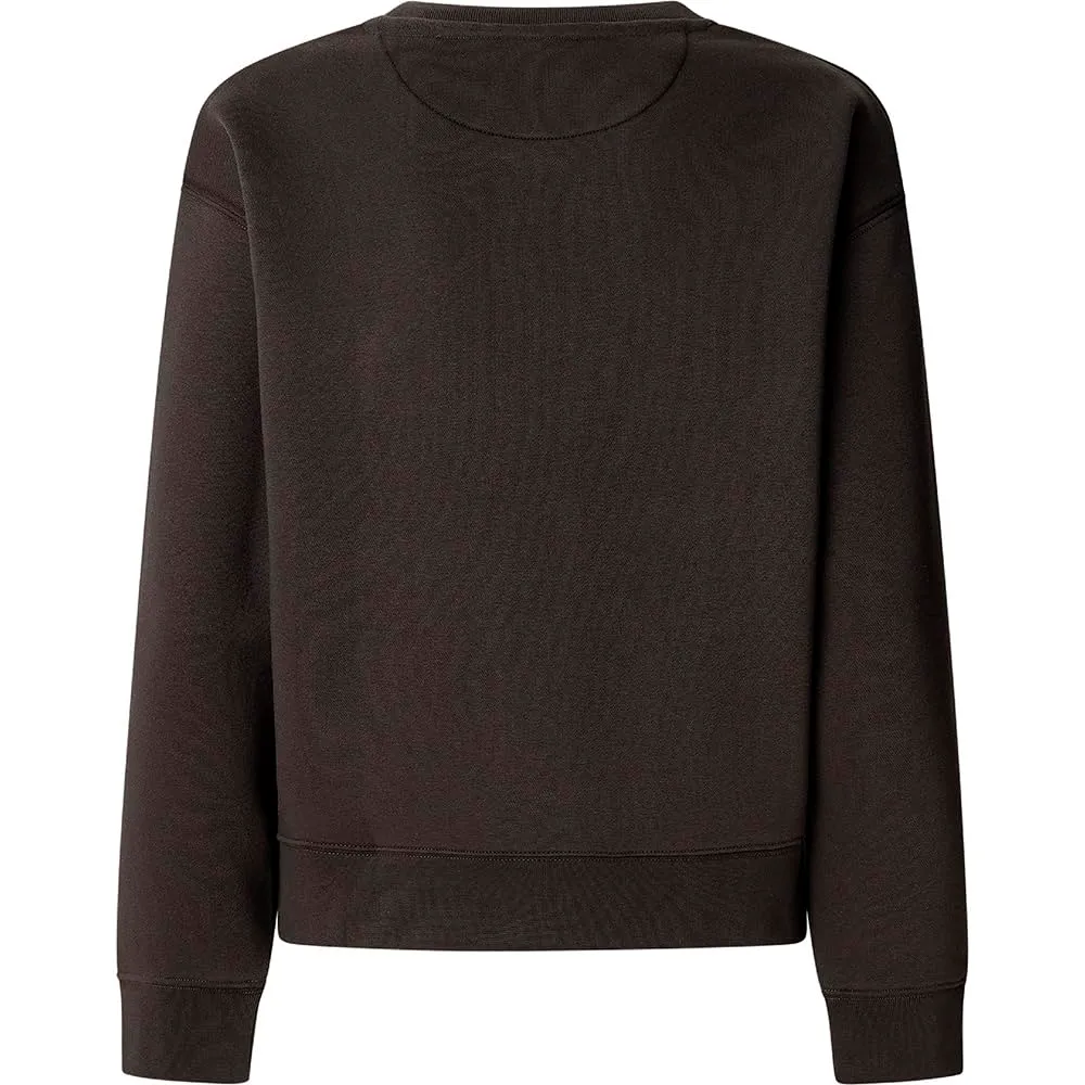 Pepe Jeans Baddy Felpa Donna Girocollo Logo Bianco Sporco