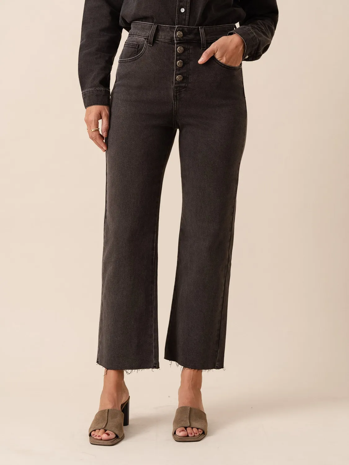 Oraije Frenchy jeans dritti grigio medio