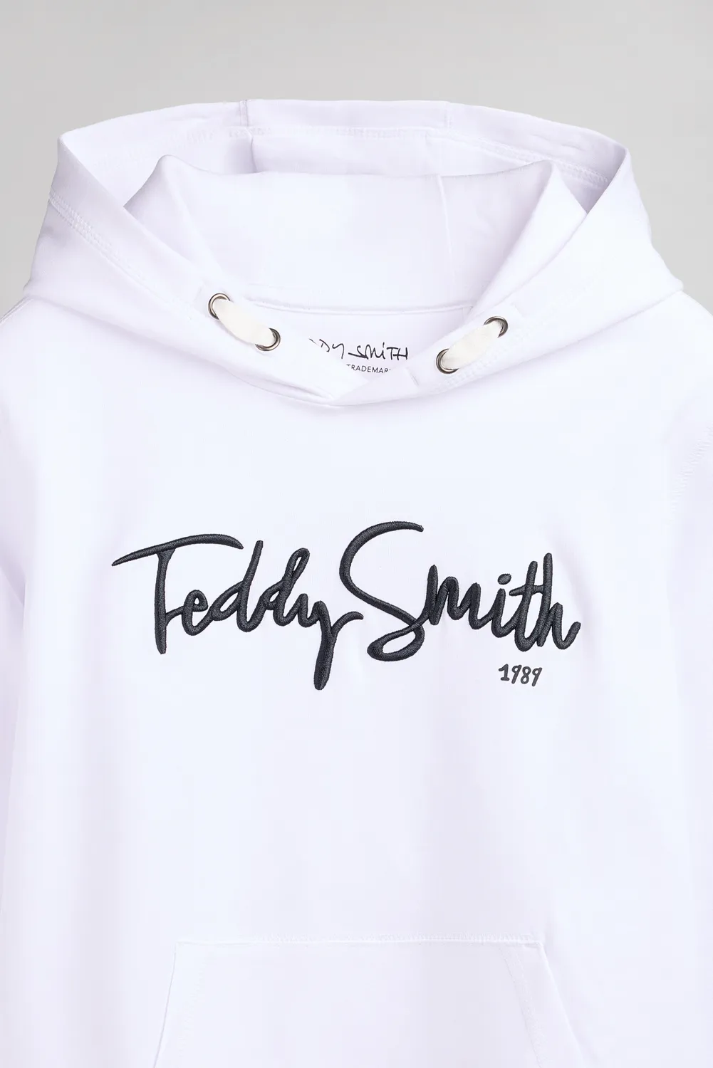 Teddy Smith S-Evry Hoody JR felpa cappuccio bianca cotone