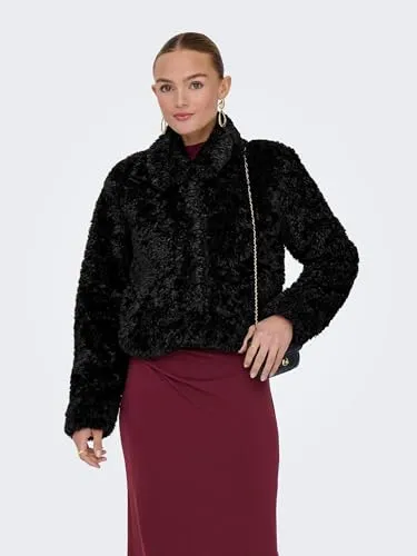 ONLY Onlginny Short giacca teddy donna corta peluche