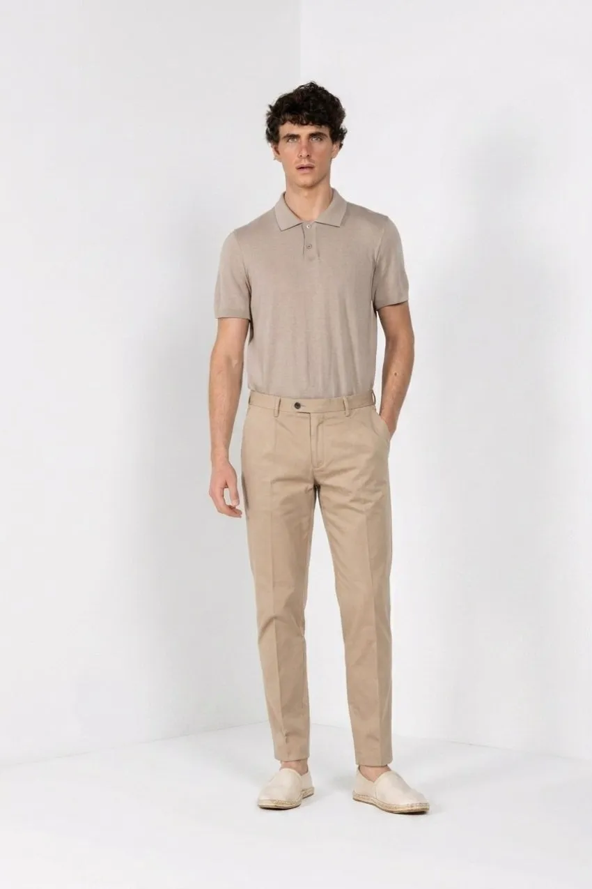 Mason's Torino City chino uomo beige medio raso seta