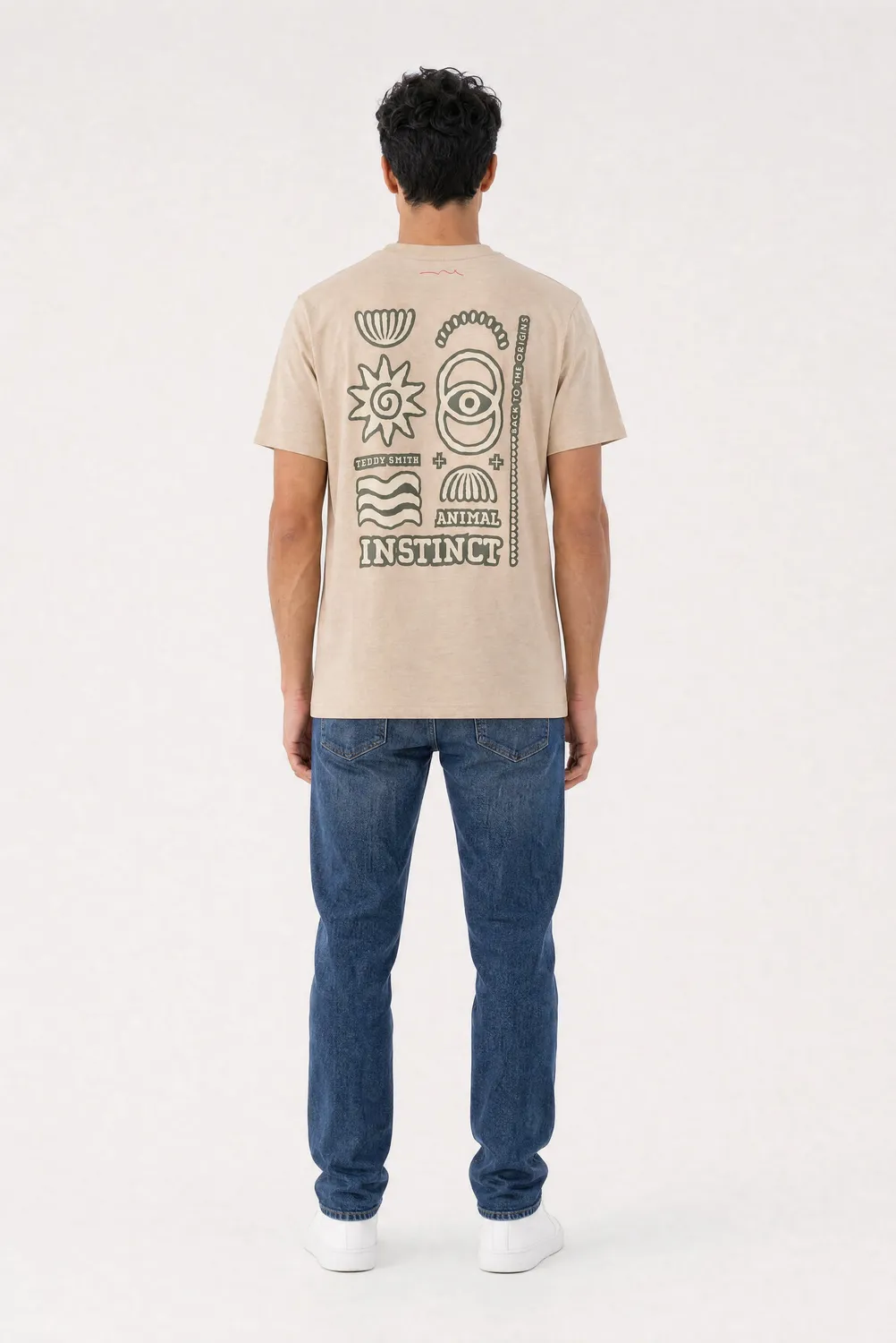 Teddy Smith T-Ethnic MC Beige t-shirt ampia stampa etnica