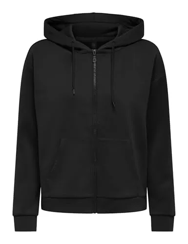 ONLY Onplounge felpa zip cappuccio donna nera M
