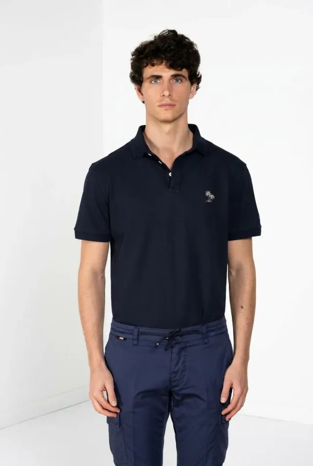 Mason's Leopardi Polo Uomo Blu Navy Piquet Cotone