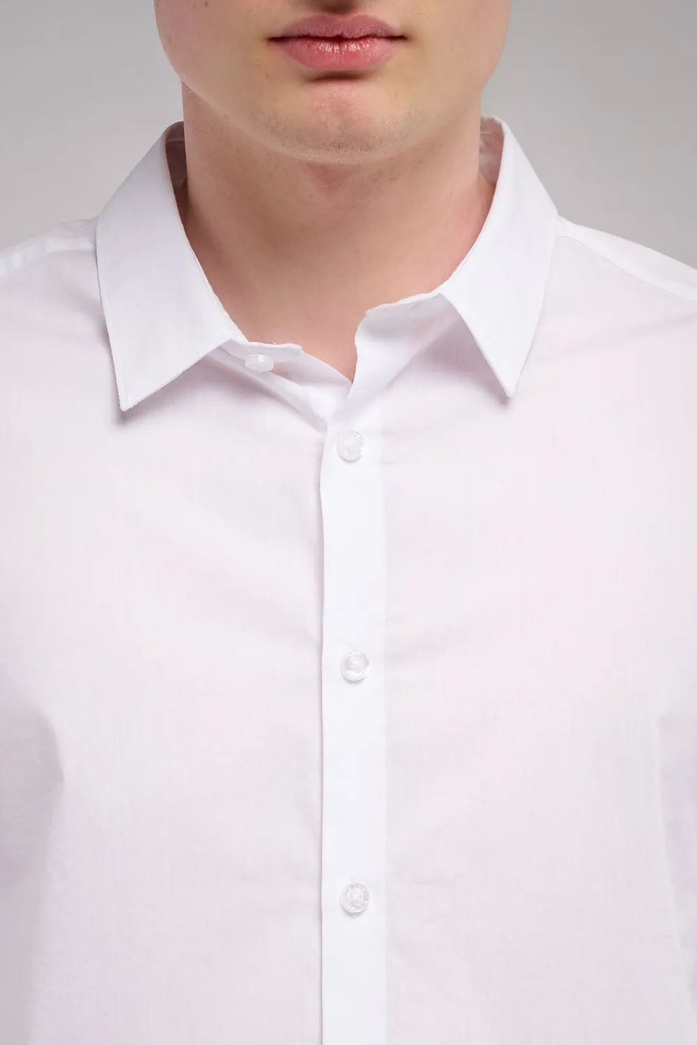 Teddy Smith C-Oswald ML camicia bianca uomo slim