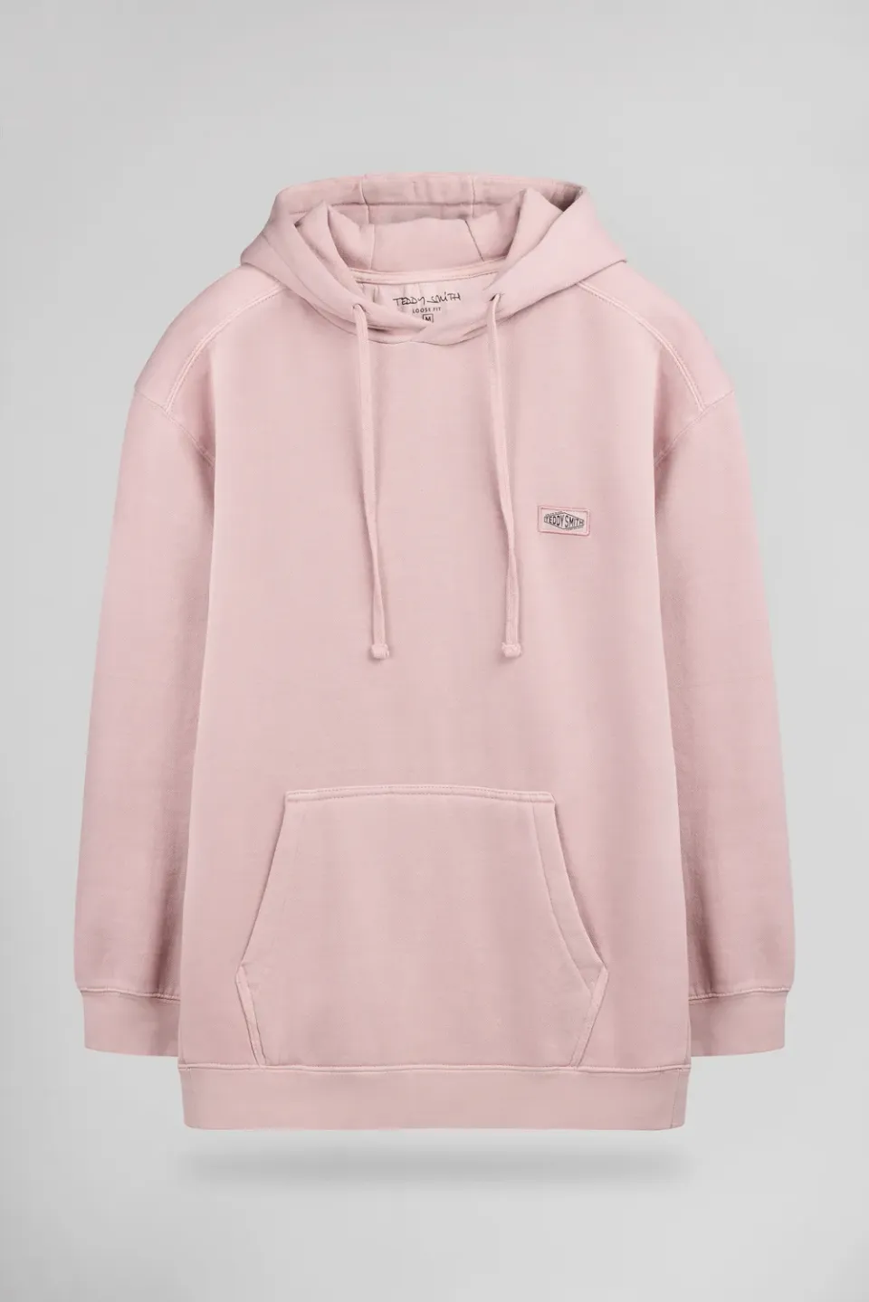 Teddy Smith S-Nateo Hoody felpa cappuccio rosa pastel loose