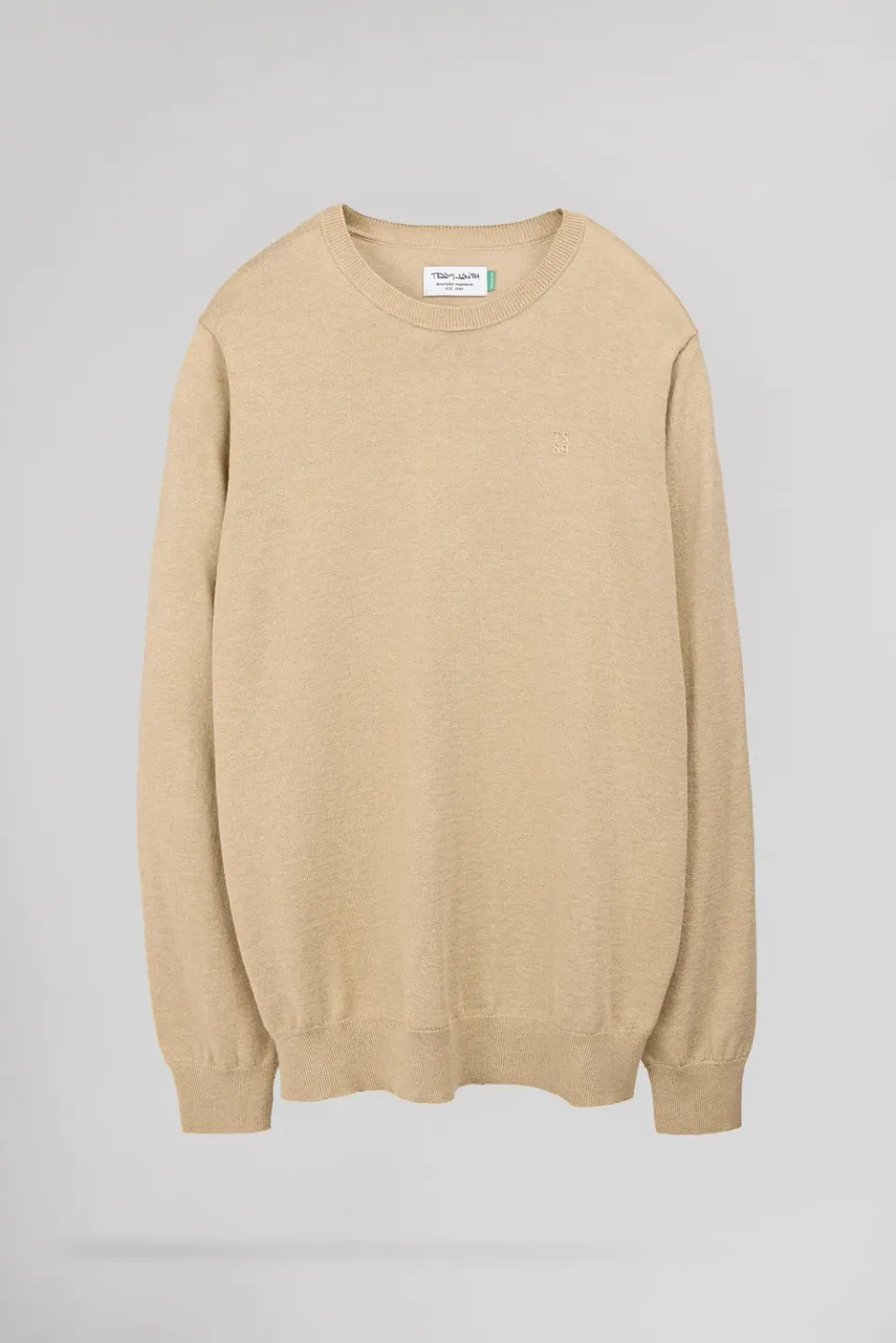 Teddy Smith P-Martino pullover uomo beige chiné lana mare