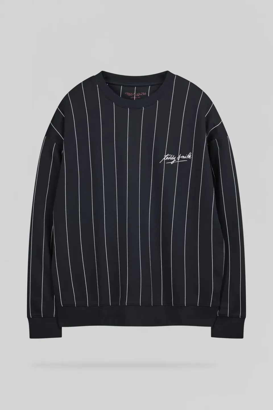 Teddy Smith S-April RC felpa righe blu navy oversize