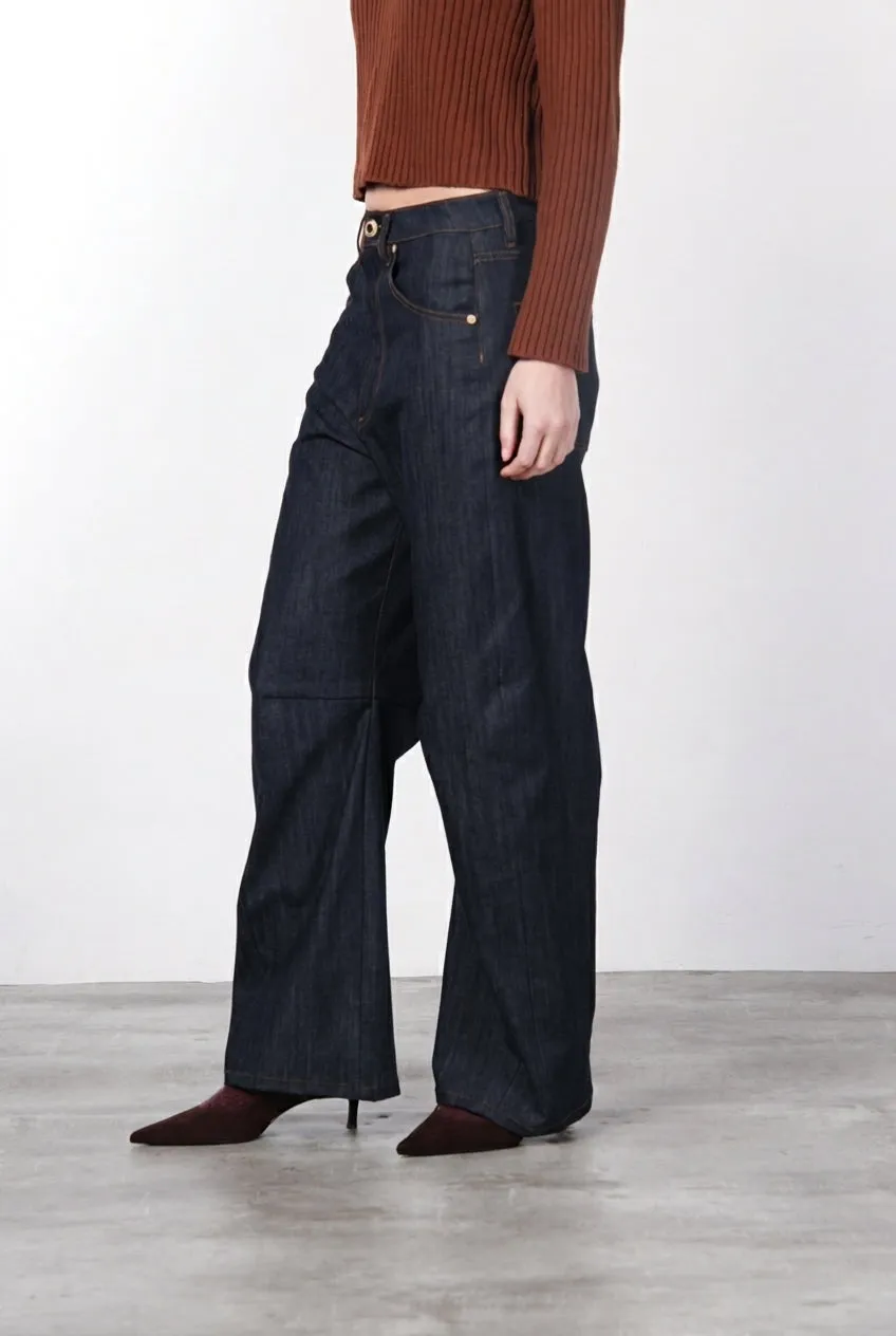 Mason's Vivienne chino denim blu navy baloon fit
