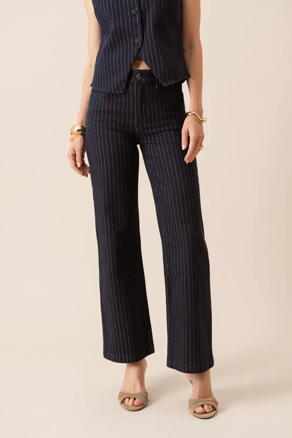 Oraije Vienna jeans wide rigato brut