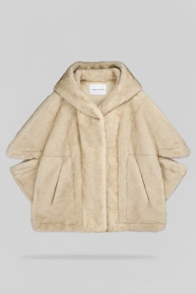 Teddy Smith B-Anouk giubbotto pelliccia sintetica beige wolf