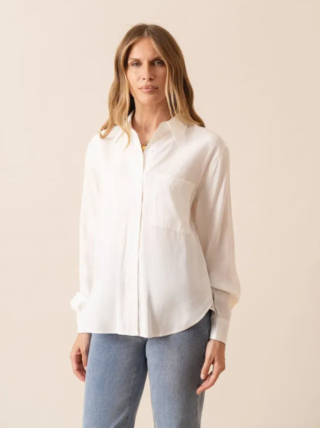 Oraije Orelis camicia bianca oversize cotone