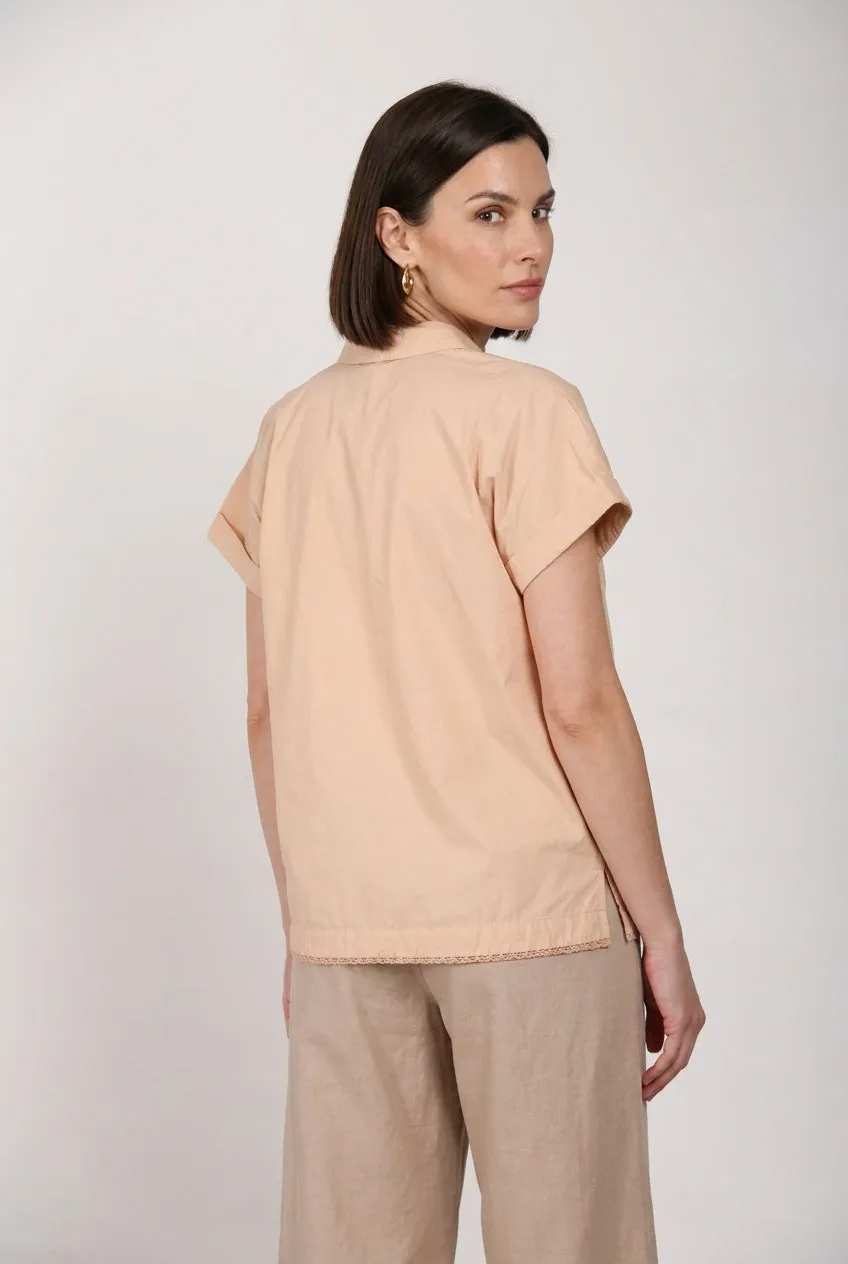 Mason's Livia camicia donna rosa manica corta cotone