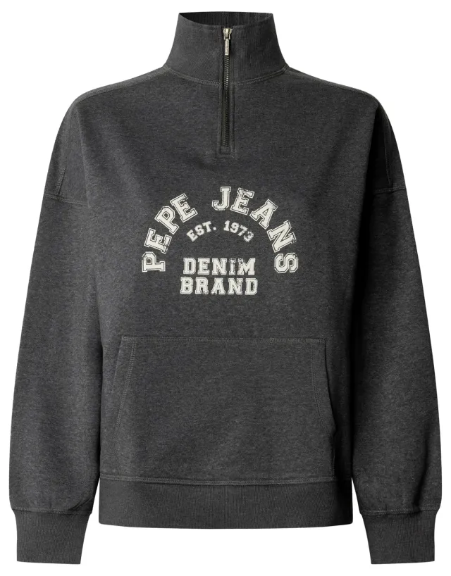 Pepe Jeans Team Logo Sweat felpa donna M mezza zip