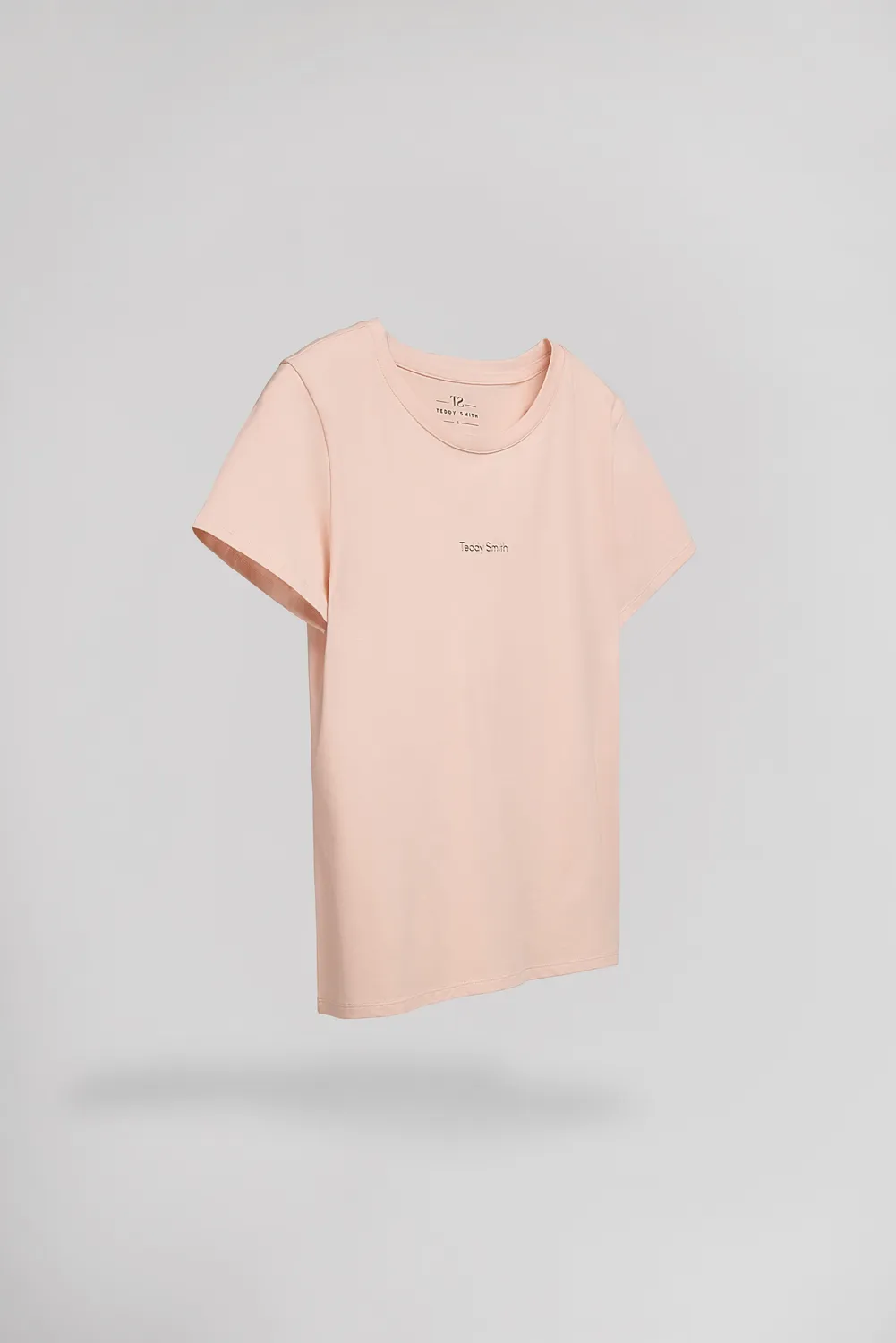 Teddy Smith T-Ribelle MC t-shirt rosa pallido cotone elasticizzato