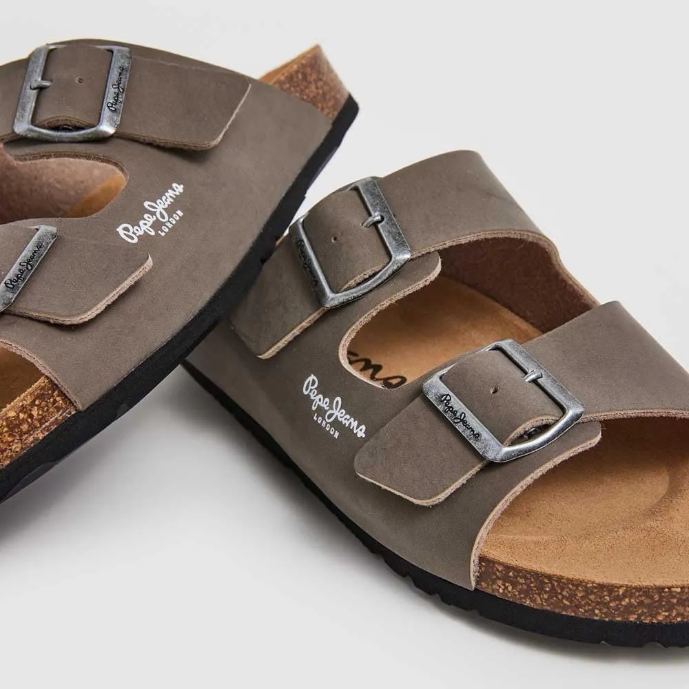 Pepe Jeans Bio Double Velour sandali uomo neri 43 EU sughero