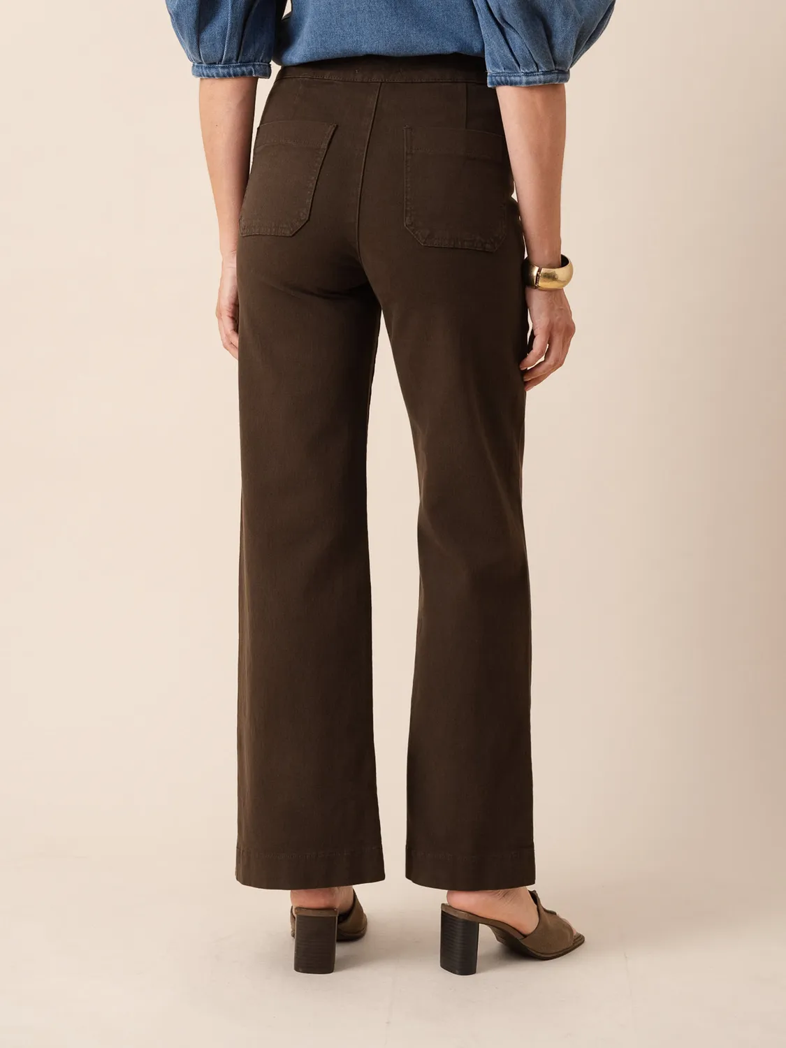 Oraije Victo jeans wide cioccolato alte