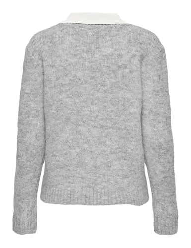 ONLY Onlazu LS Polo Neck maglia donna manica lunga collo polo