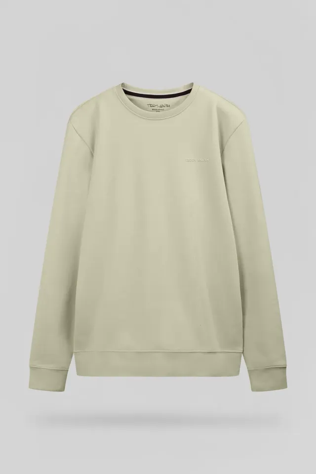 Teddy Smith S-Nark felpa girocollo verde salvia uomo