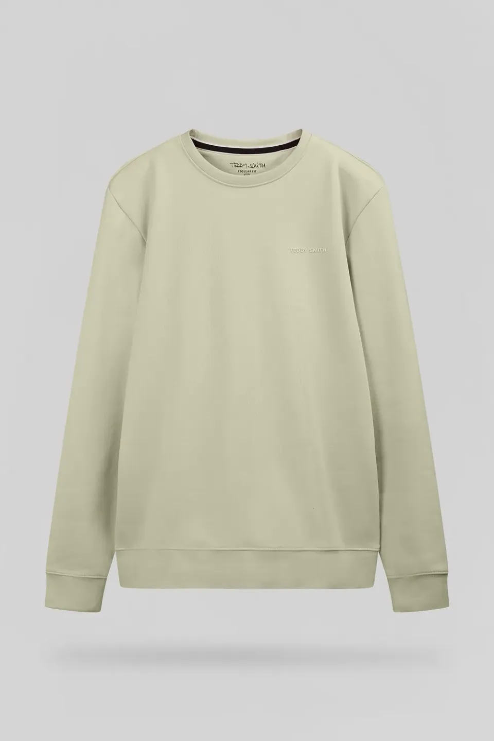 Teddy Smith S-Nark felpa girocollo verde salvia uomo