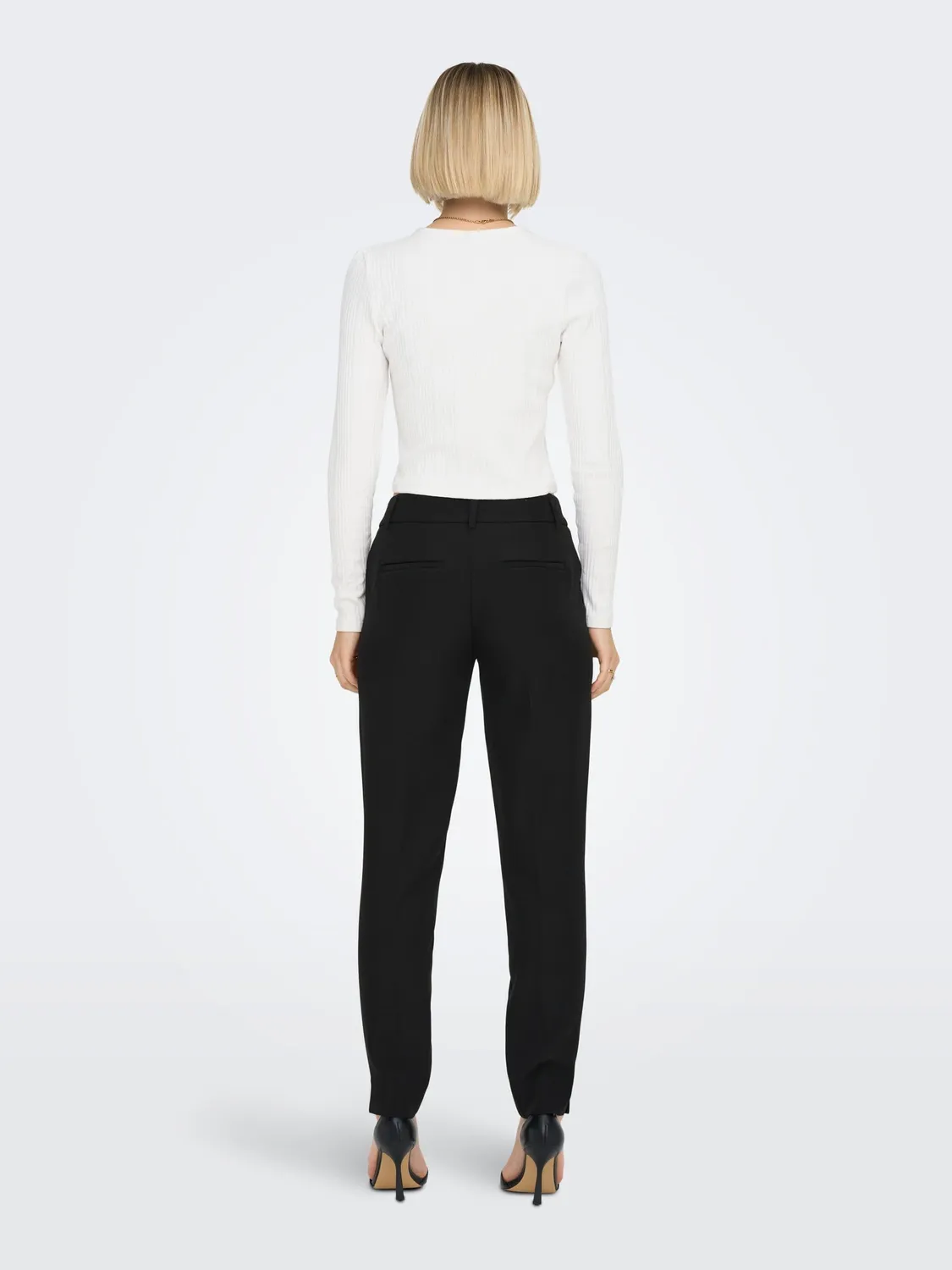 Only Veronica Elly pantaloni donna neri vita alta